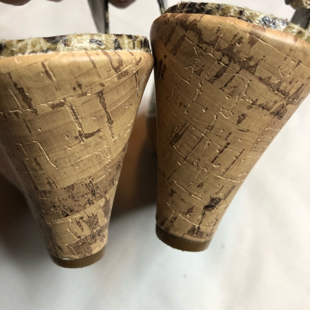 Unisa Snakeskin Print Wedge Open Toe Sandals - image 5